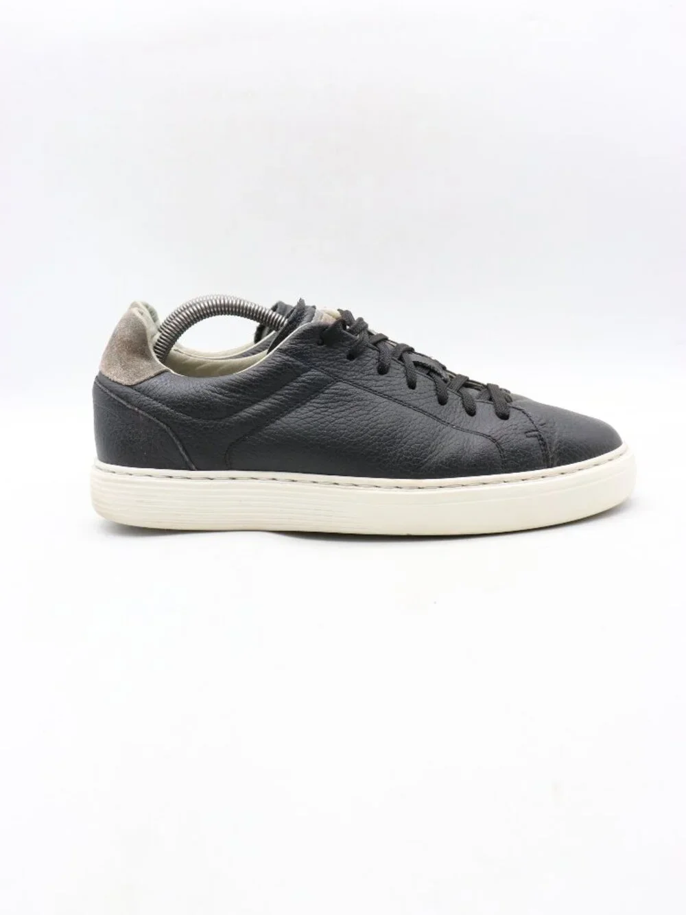 Brunello Cucinelli Grained Sneakers Men's Size EU 41 Black Leather Lace Up Shoes